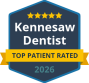 Top Patient Rated Kennesaw Dentist 2026 Badge